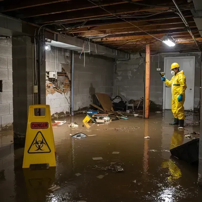 Flooded Basement Electrical Hazard in Malta, IL Property